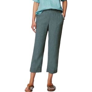 NWT: J. Jill Pure Jill Women's Linen Trapunto-Stitched Pants; Medium; Steel Blue